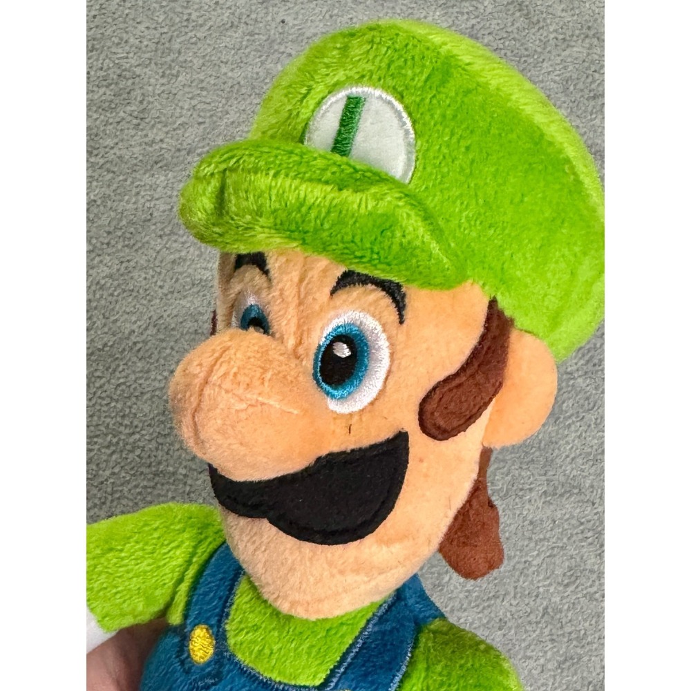Nintendo Super Mario Luigi Plush 9.5 Inch Stuffed Animal Toy Green Blue Overalls